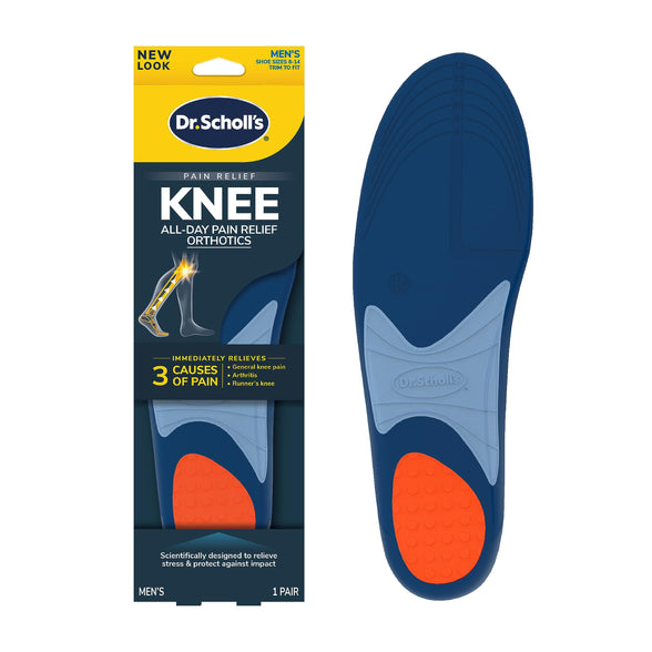 Dr. Scholl's® Knee All-Day Pain Relief Orthotics, Insoles for Immediate and All-Day Knee Pain Relief Including Pain from Osteoarthritis and Runner’s Knee, Men's Shoe Sizes 8-14, 1 Pair, Full Length