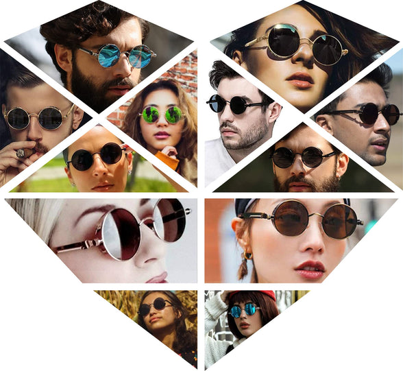 Joopin Polarized Round Sunglasses Women Men Circle Steampunk Sun Glasses