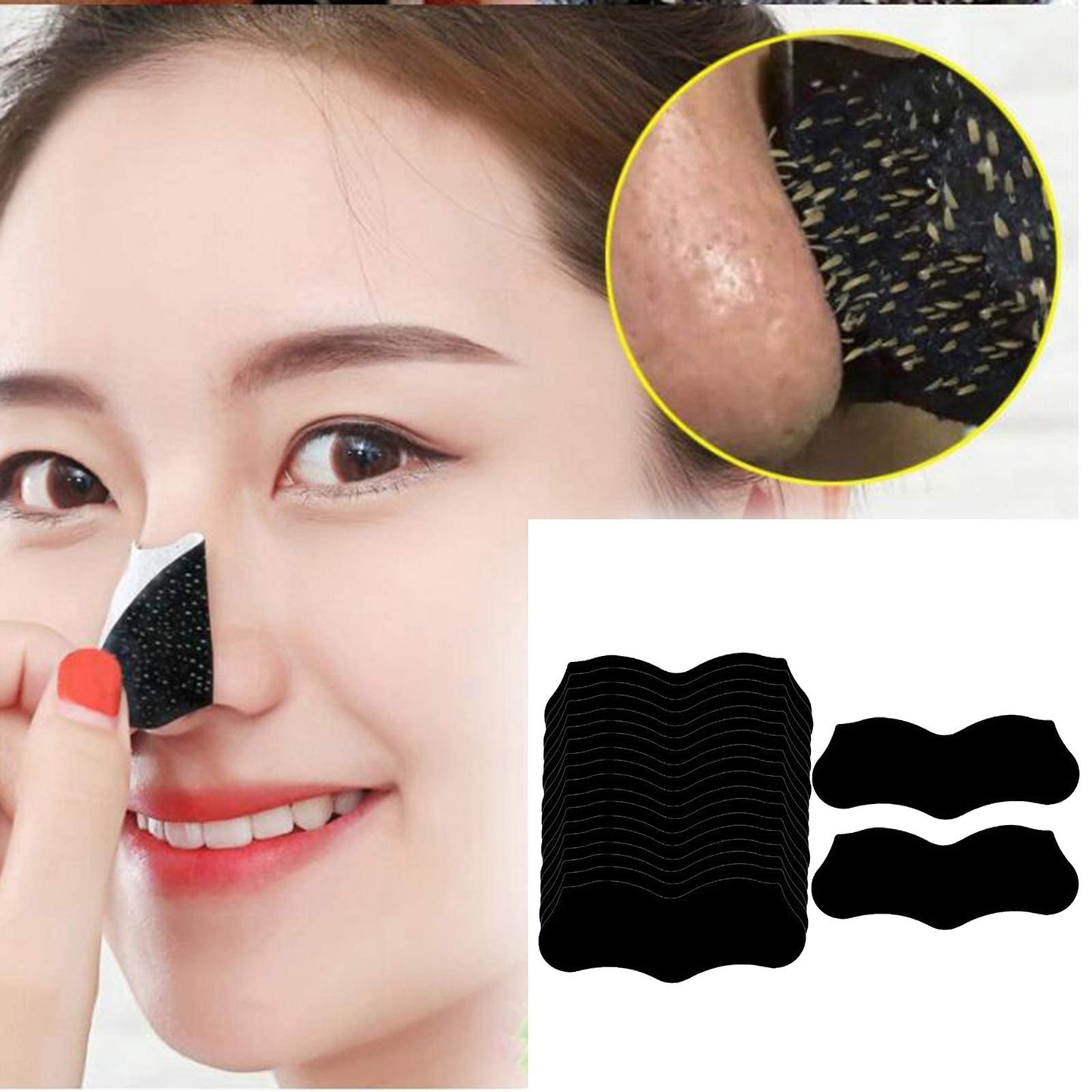 TYCA 30pcs Blackhead Nose Patchs Nose Acne Remover Strips Deep Cleansing Nose Pore Stickers for Use on Nose, Forehead and Chin