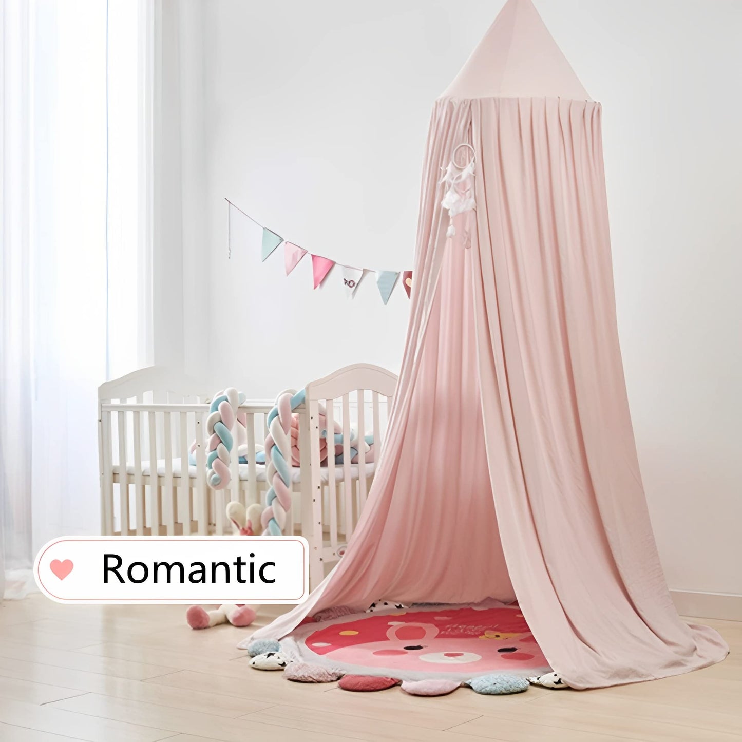 Beauenty Bed Canopy for Girls Room,Princess Bed Canopies for Kids Room,Extra Large Kids Bed Canopy for Girls Boys Bedroom Decor,Soft Smooth Playing Tent Canopy for Decoration,Playing,Reading,Sleep