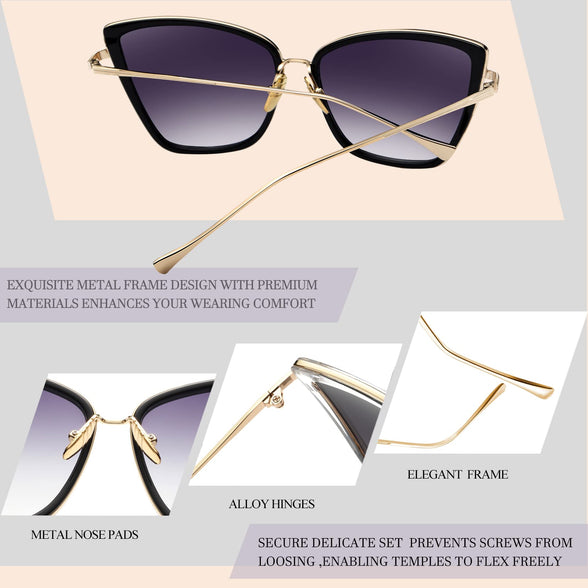 Joopin Women Polarized Cat Eye Sunglasses-Pack of 1
