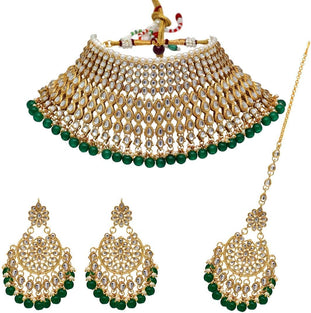 Shining Diva Fashion Latest Stylish Kundan Choker Wedding Party Traditional Bridal Necklace Jewellery Set for Women