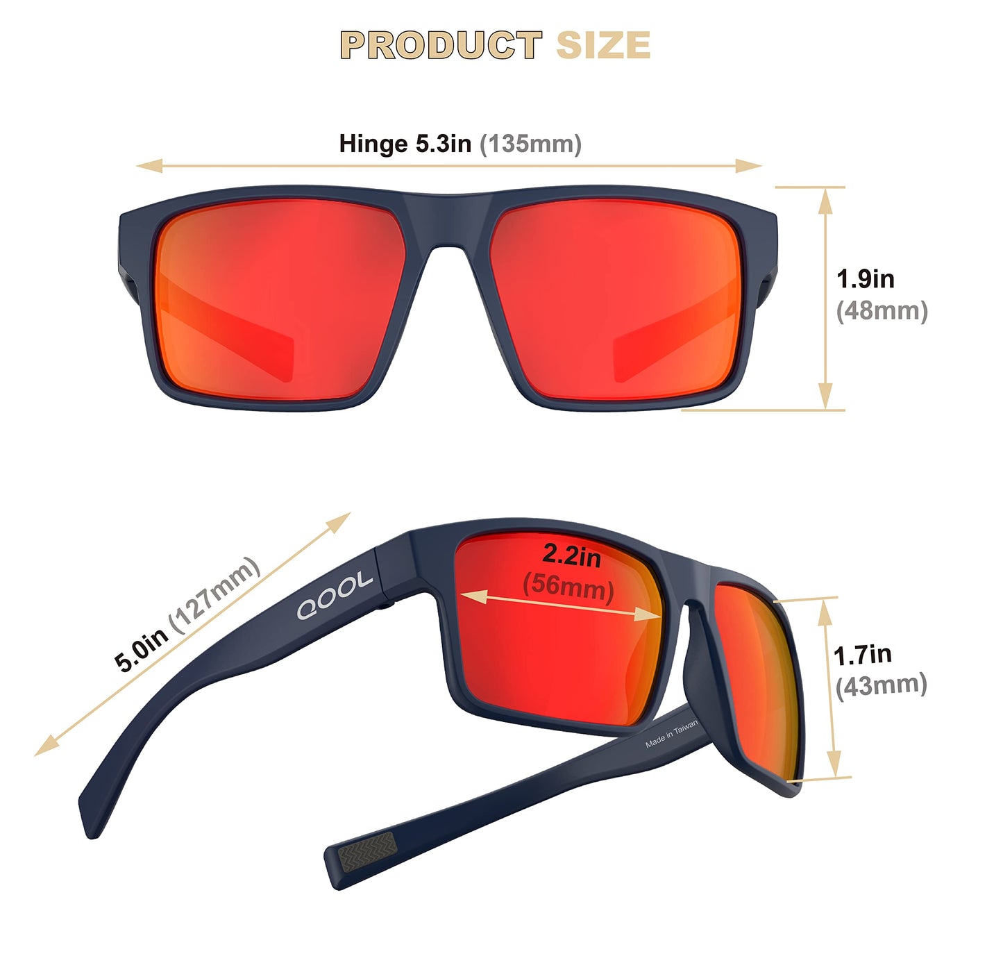 Living out your Qool Time ! Polarized Fish Sunglasses for Men Women, Running Driving Golfing Cycling
