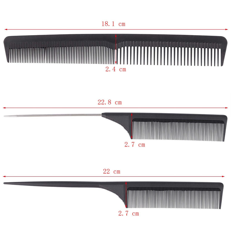 BTYMS Rat Tail and Dressing Set Parting Combs - 3 Pieces