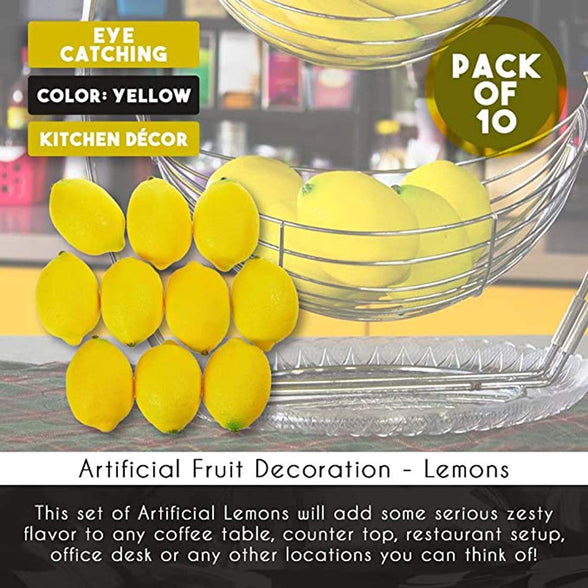 Zaleonline 10pcs Artificial Lemon Fake Fruit Plastic Food For Home House Kitchen Party Decoration Festival Display Lifelike