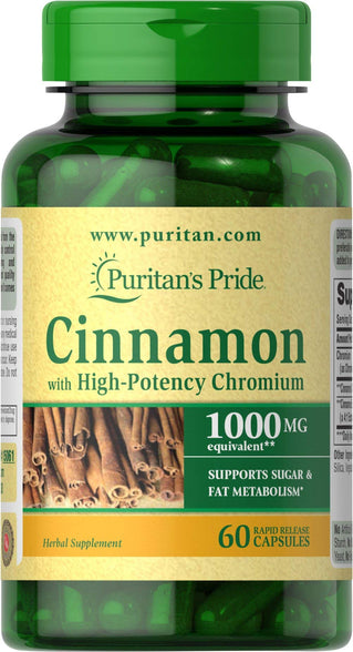 Puritan's Pride Cinnamon Complex with High Potency Chromium -60 Capsules