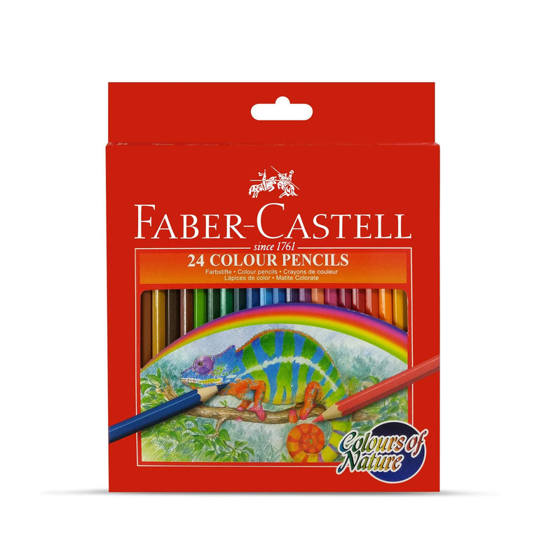 Faber-Castell COLOURS OF NATURE COLOUR PENCILS 24 COLOUR IN A CARDBOARD BOX,Assorted designs, 114426