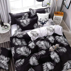 King Size Bed Sheet 4pcs Bedding Set, Skin Friendly 1x Quilt Cover 200cm*230cm, 1x Bed Sheet 230cm*230cm, 2 x Pillowcase 48cm*72cm (Night Maple)