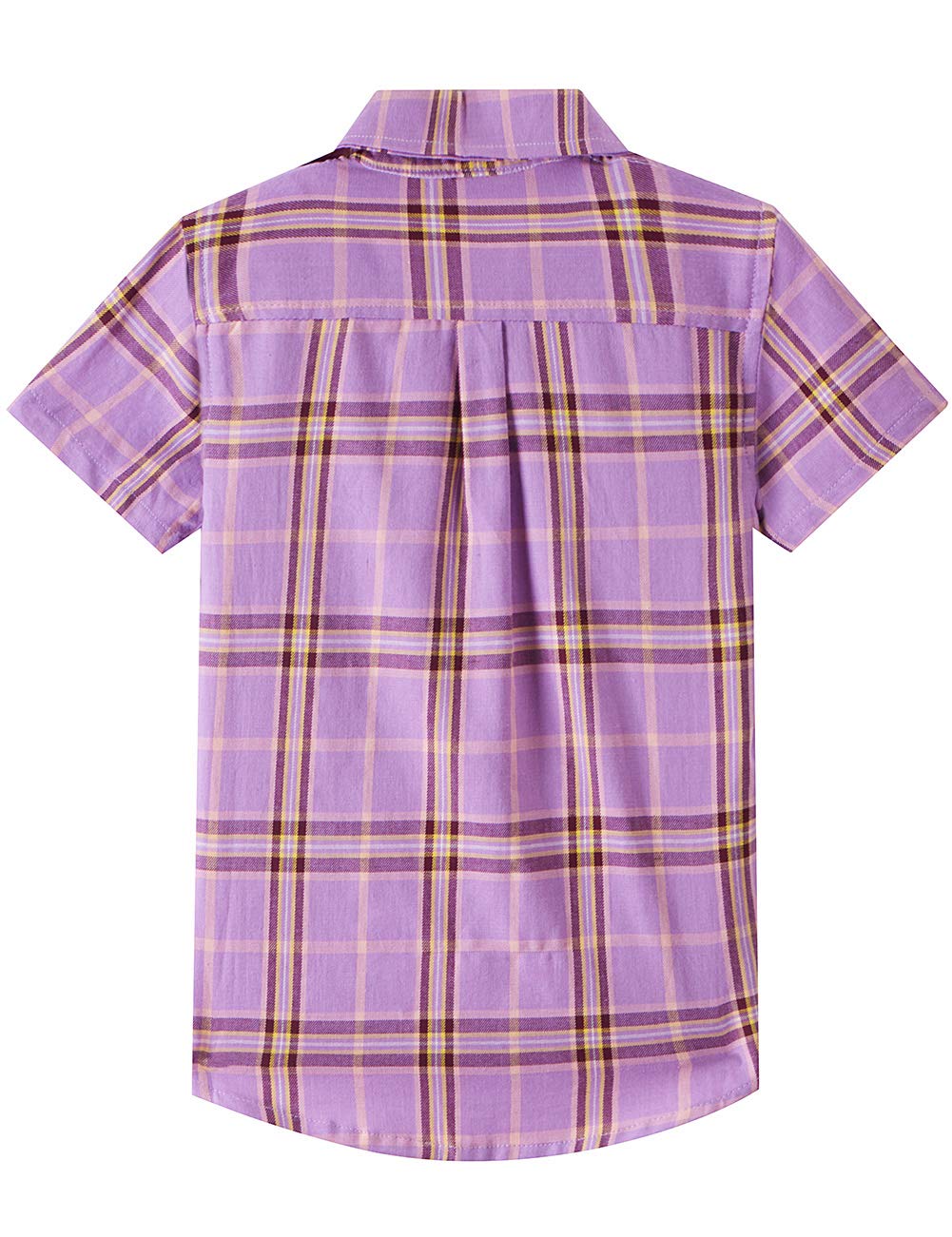 Spring&Gege Boys' Casual Short Sleeve Button Down Shirts Cotton Plaid