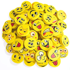 ArtCreativity Emoji Erasers, Pack of 70, Emoticon Smile Face Pencil Erasers in Assorted Designs, School Supplies for Children, Teacher Rewards, Classroom Gifts, Emoji Birthday Party Favors for Kids