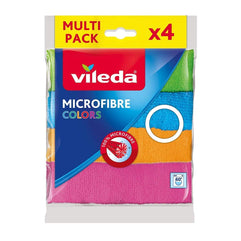 Vileda Microfibre Cloth, Absorbent, Hygienic, Versatile, Durable, Washable 30x30 Cm, 4 Pcs