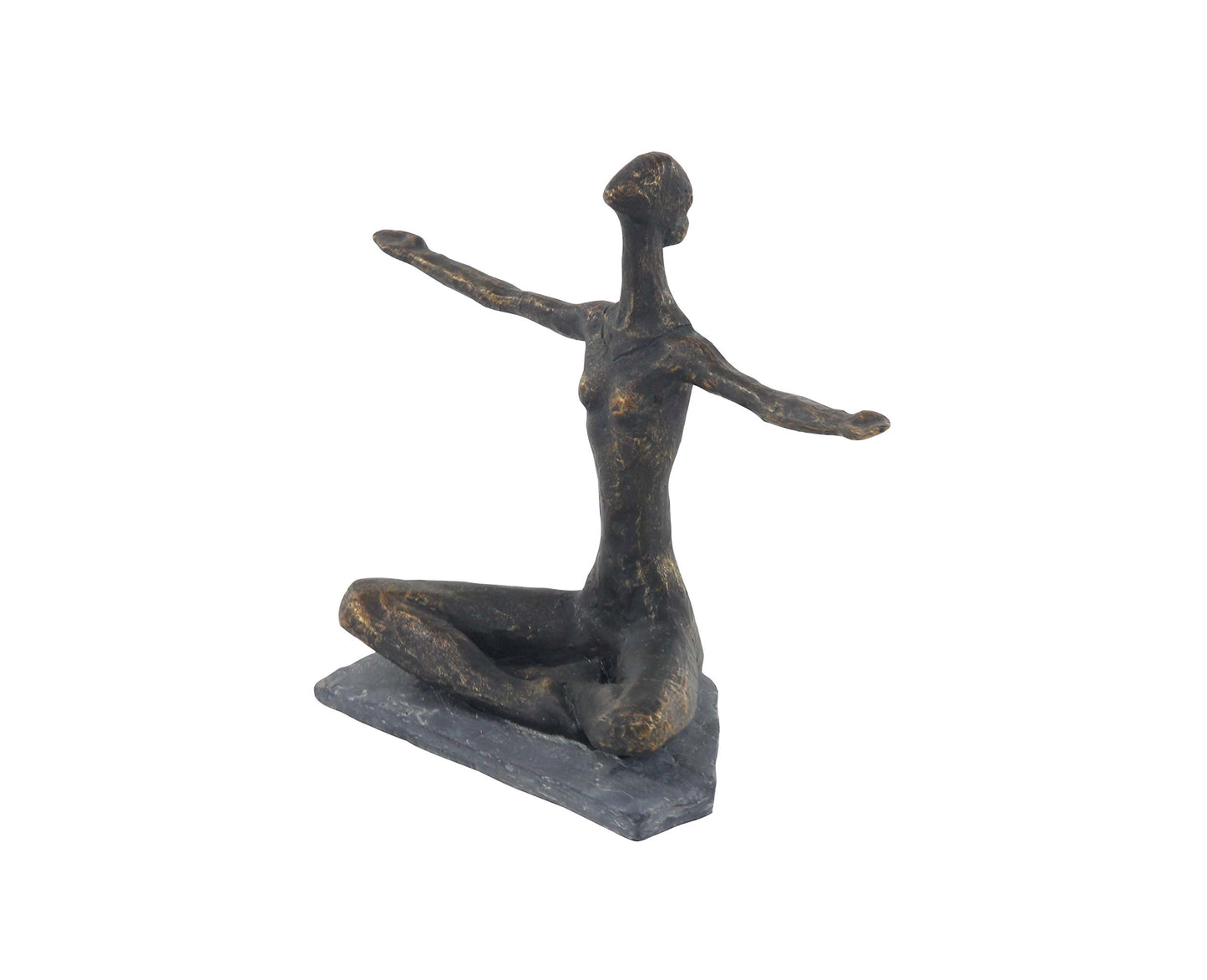 Deco 79 Modern Polystone Yoga Sculpture, 14" X 5" 11", Brass