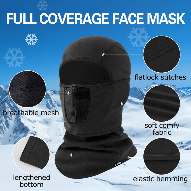 ZMUBB Balaclava Ski Mask with Warm Fleece & Breathable Mesh,Winter Face Mask for Skiing,Snowboarding,Motorcycling