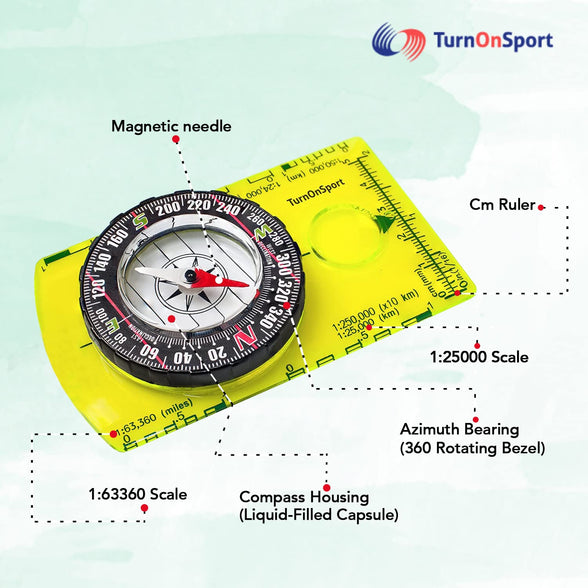 Orienteering Compass - Hiking Backpacking Compass - Advanced Scout Compass Camping and Navigation - Boy Scout Compass Kids - Professional Field Compass for Map Reading - Best Survival Gifts