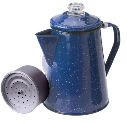 GSI Outdoors Percolator Coffee Pot | Enamelware for Brewing Coffee over Stove & Fire - Campsite, Cabin, RV, Kitchen, Hunting & Backpacking