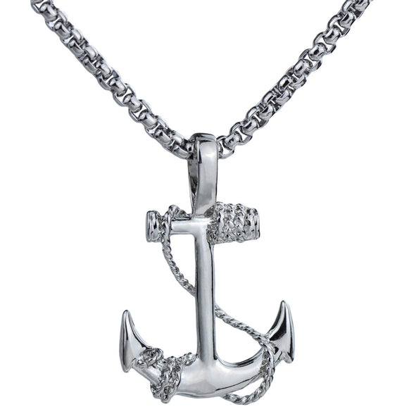 EZUY GNAY Fashion Retro Nautical Anchor Pendant Necklace Stainless Steel Jewelry Anchor Chain Accessories for Men&Womens