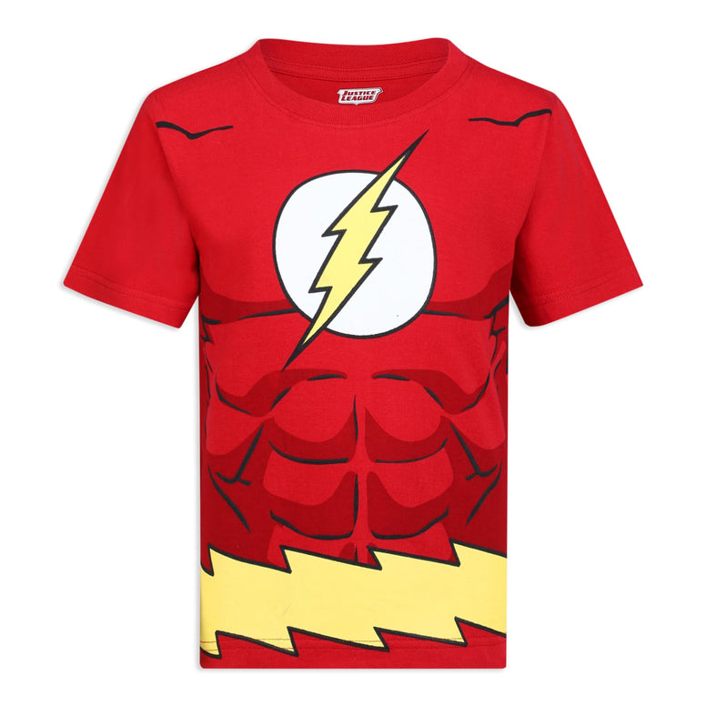 DC Comics Justice League Boys’ 4 Pack T-Shirts for Toddler and Little Kids– Blue/Red/Green/Gray 2Y