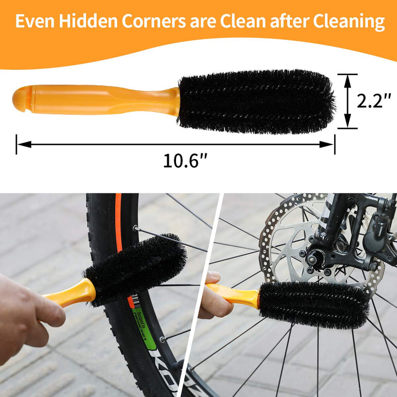 Anndason 8 Pieces Precision Bicycle Cleaning Brush Tool Including Bike Chain Scrubber, suitable for Mountain, Road, City, Hybrid,BMX Bike and Folding Bike