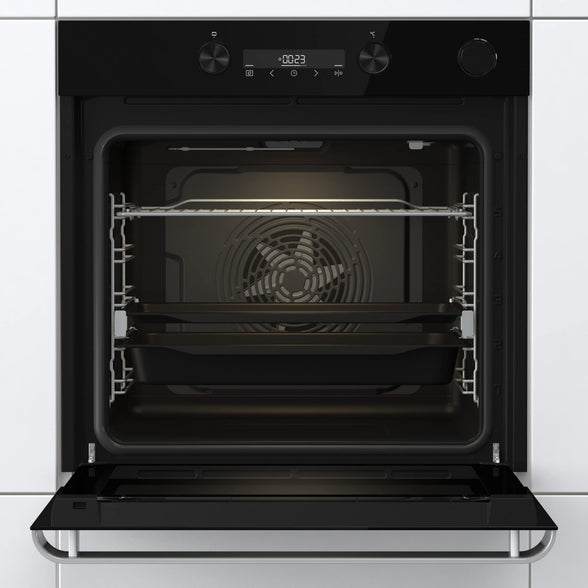 Gorenje Ora Ito Range, 60 cm Built in Electric Oven with Fan,77 Liters Capacity, Made in Slovenia, Black,1 Year Warranty, BSA6737ORAB