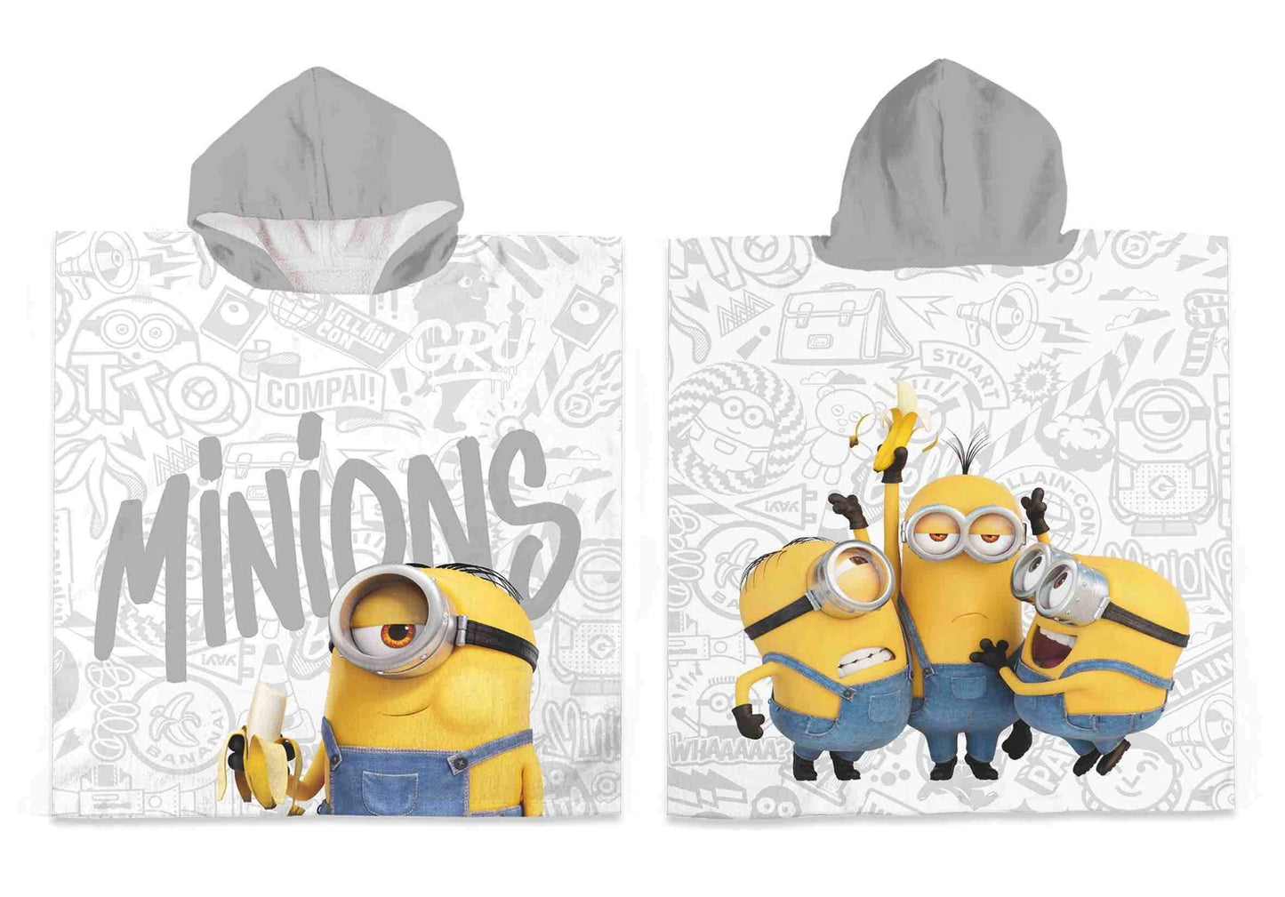 Minions Bath Poncho with Hood 100% Cotton