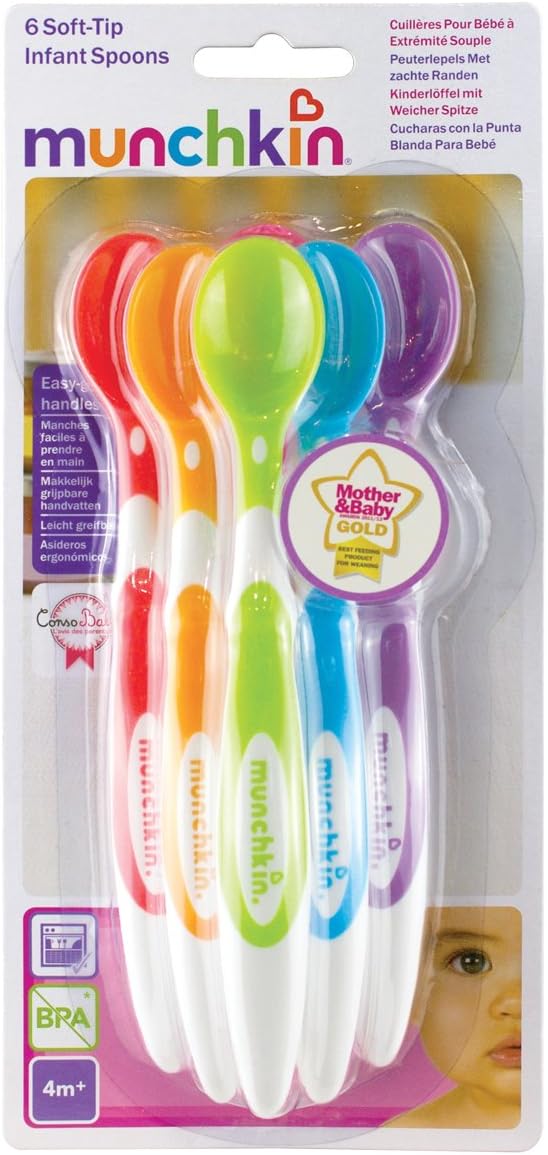 Munchkin Soft Tip Infant Spoons, Pack of 6