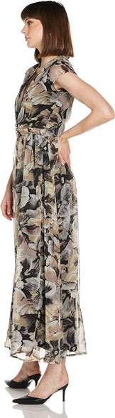 Styleville.in Women's Polyester Fit and Flare Maxi Casual Dress