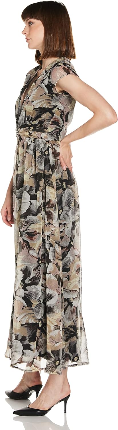 Styleville.in Women's Polyester Fit and Flare Maxi Casual Dress