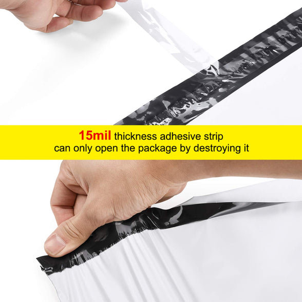 Metronic100 Pcs 6 x 9 White Poly Mailer Envelopes Shipping Bags with Self Adhesive, Waterproof and Tear-proof Postal Bags