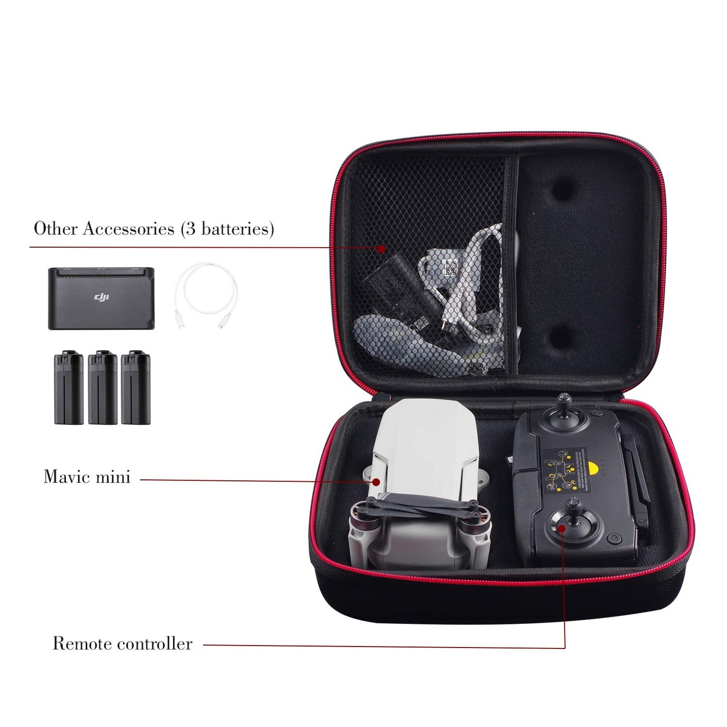 Skyreat Portable Hard Carrying Case Compatible with DJI Mavic Mini / Mini SE, Fit for Remote Controller & Batteries and Other Accessories