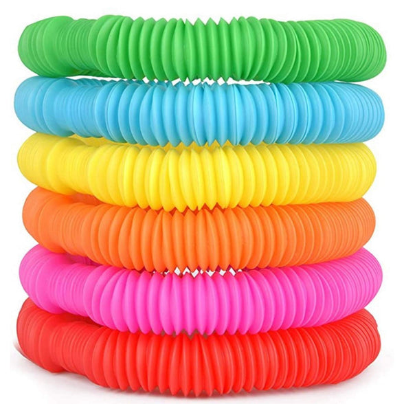 Sensory tubes Toy, Decompression Stress Relief Tool Fun Pull and Pop Tubes for Kids Stretch for Sensory Kids and Learning Toys (Random, 5Pcs)