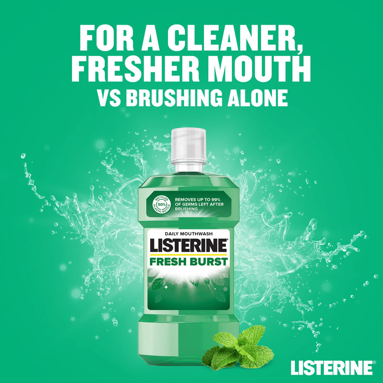 Listerine, Mouthwash, Fresh Burst, 500Ml, 2+1 Pack