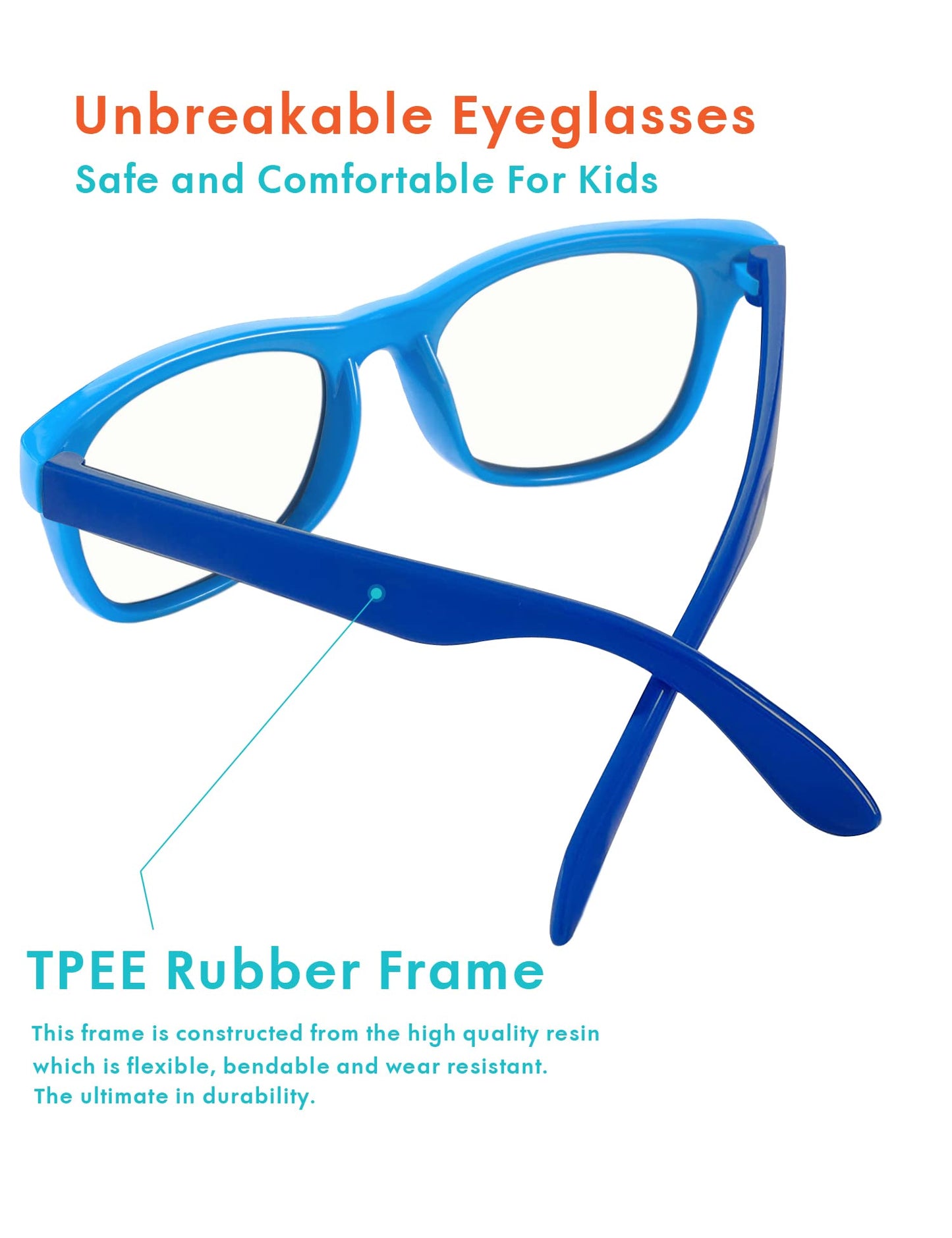 Kids Blue Light Blocking Glasses Flexible UV400 Eyewear for Teen Boys Girls ROCF ROSSINI Computer Game Eyeglasses with Case Age 5-12