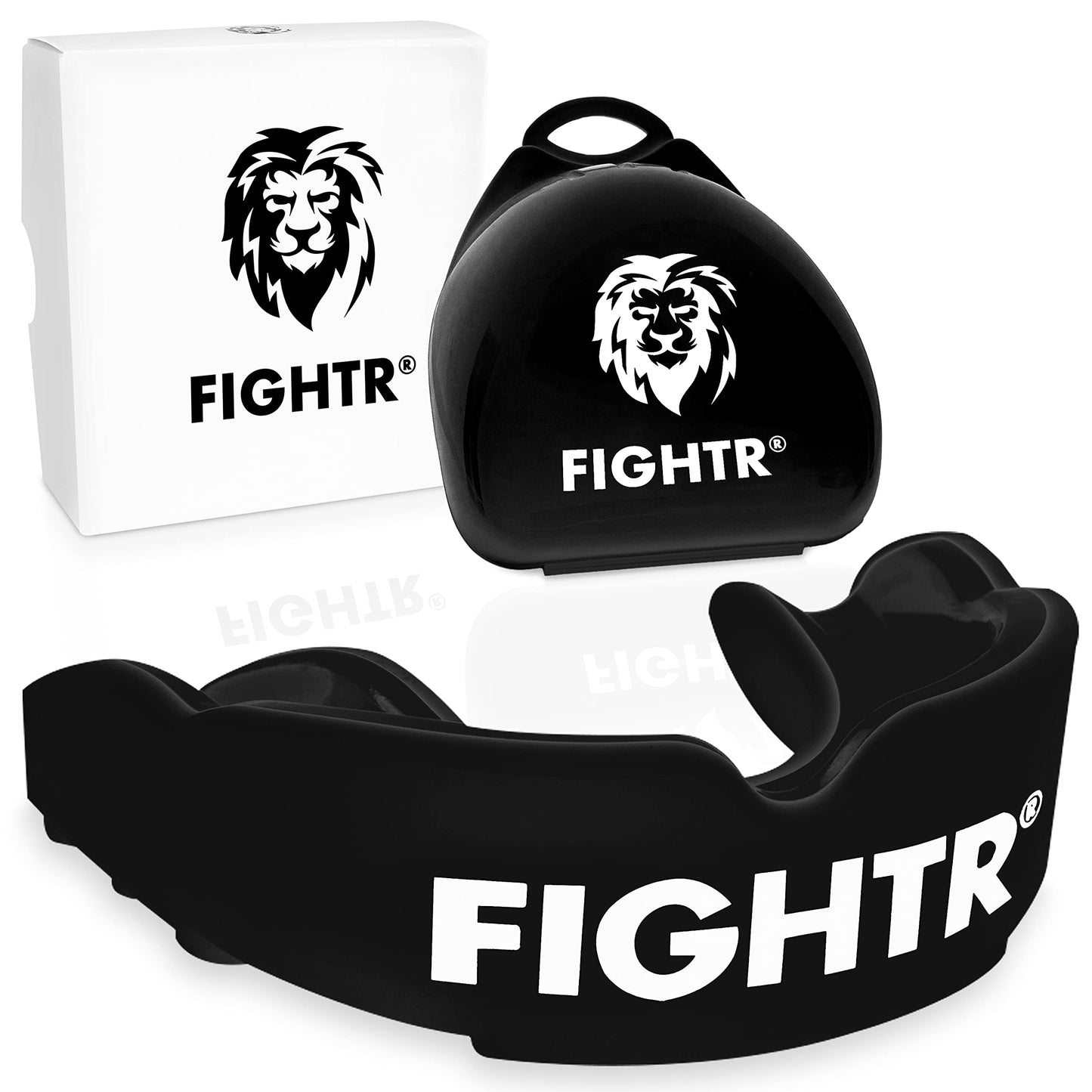 FIGHTR Premium Mouth Guard - for Excellent Breathing & Easy to fit | Sports Mouth Guard for Boxing, MMA, Football, Lacrosse, Hockey and Other Sports | incl. hygienic Box