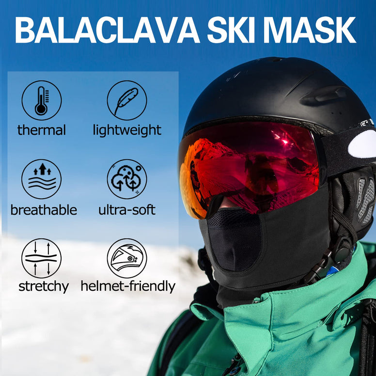 ZMUBB Balaclava Ski Mask with Warm Fleece & Breathable Mesh,Winter Face Mask for Skiing,Snowboarding,Motorcycling