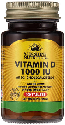 SUNSHINE NUTRITION Vitamin D 1000 Iu, 100 Tablets