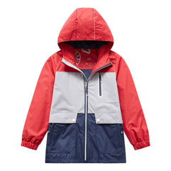 KID1234 Boys' Rain Jacket Lightweight Quick Dry Waterproof Hooded Raincoat 5-6Y