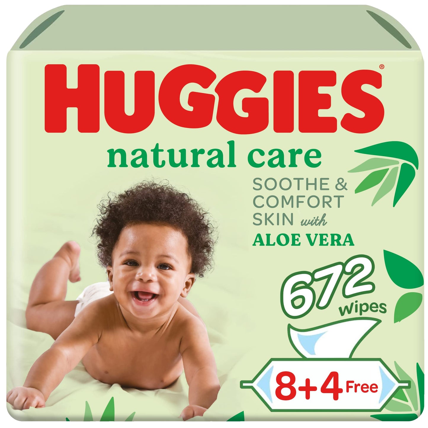 Huggies Natural Care Baby Wipes Aloe Vera, 2+1 Free, 56S X 12 (672 Wipes)