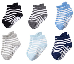 Paratoland Toddler Socks for Boys and Girls - Non Slip Baby Socks - Breathable Low Cut Anti Skid Socks for Kids (6-12 Months)