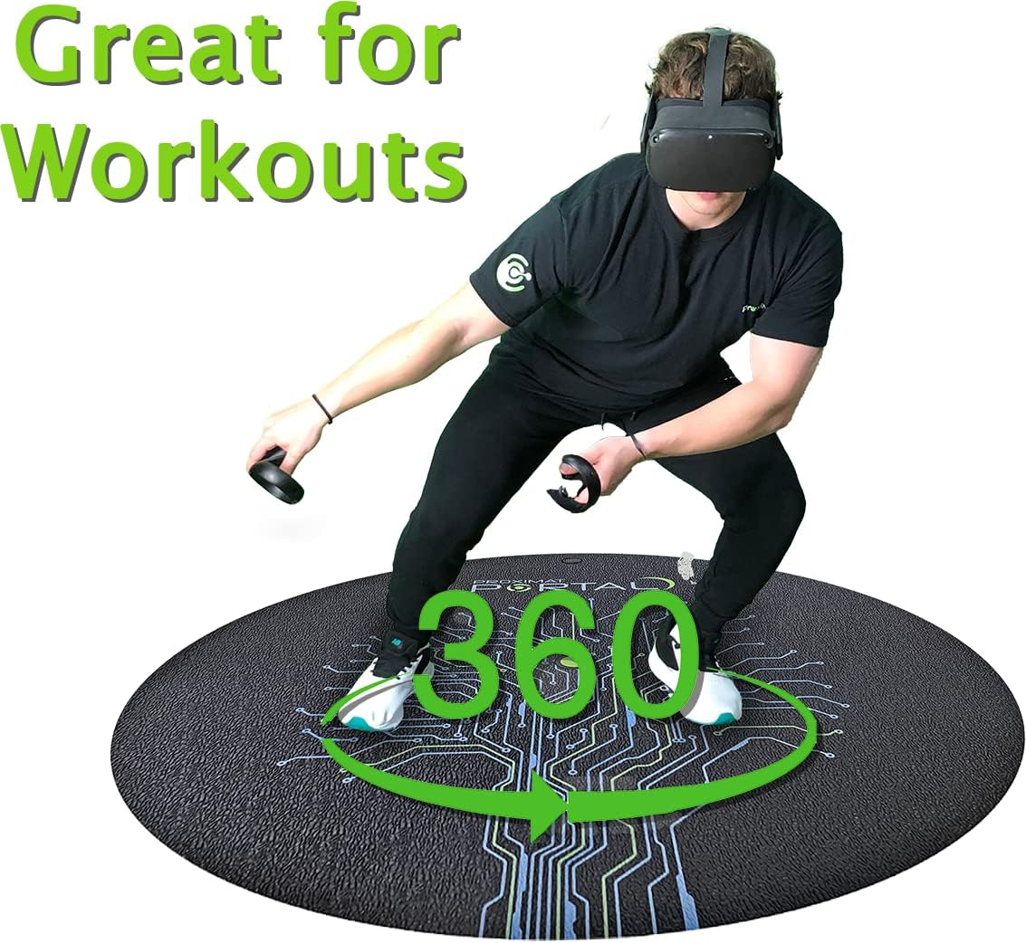 VR Mat - ProxiMat ® Metaverse Portal 42" - X-Large Mat for Virtual Reality - Play with Both Feet on The Mat