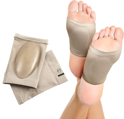 Foot Care Arch Support Sleeves for Foot Pain Compression Sleeve with Soft Cushion and Neoprene Elastic Reusable Gel Pad for Flat Foot Pain Relief Heel Spurs for both Women & Men - 1 Pair