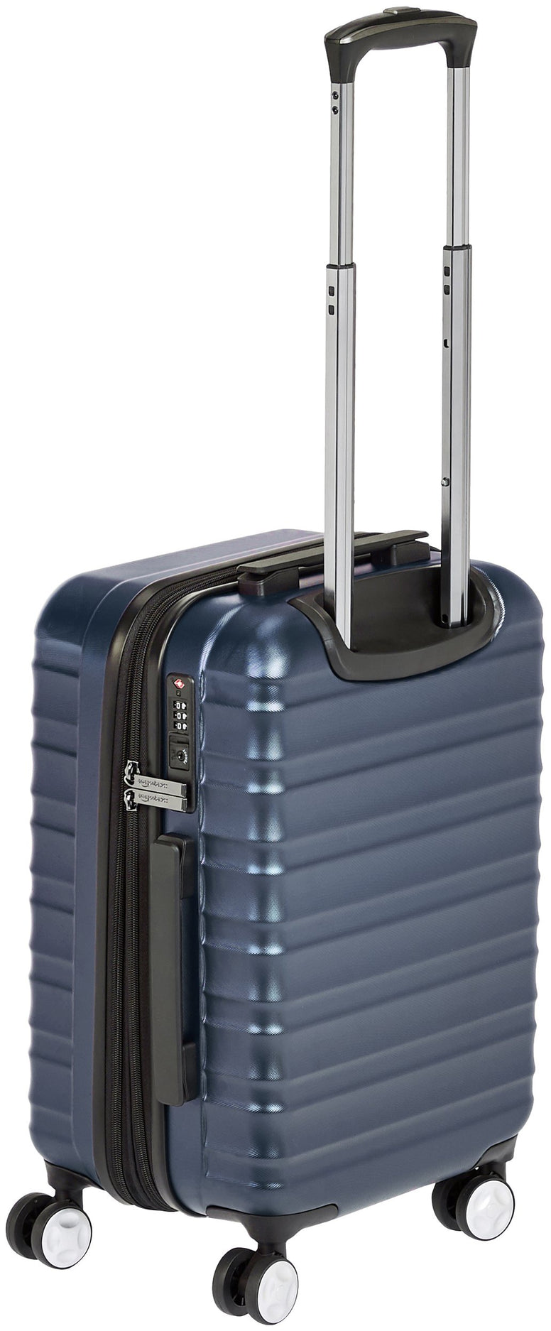 Basics Carry on Hardside Spinner with TSA Lock - 21-Inch (Material: Polycarbonate), Navy Blue