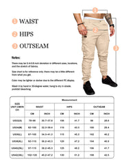 PLEPAN Men's Casual Cargo Pants Joggers Hiking Sweatpants Stretch Elastic Waist Work Pants with 6 Pockets