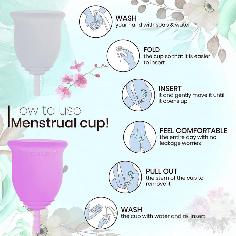 2pcs Menstrual Cup + 2IN1 450ml Perineal Irrigation Perineal ,15oz Portable Bidet Peri Bottle with Water Seal Cap Waterproof Bag