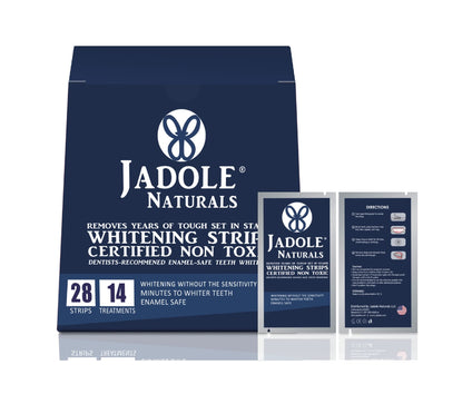 Jadole Naturals Teeth Whitening Strips Pack of 28 | Enamel safe teeth whitening Dental Care Kit | Dentist Formulated and Certified Non-Toxic - Sensitivity Free