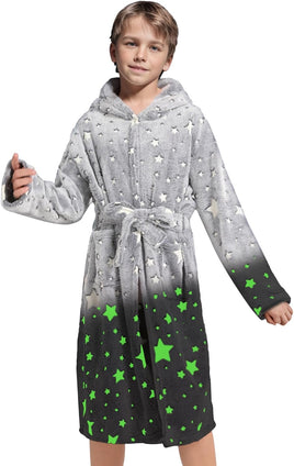 ALLINCOZY Kids Bathriobe Cotton Unicorn Cute Robes For Teen Girls Comfortable Soft Warm Glow In The Dark Girls Bathrobe