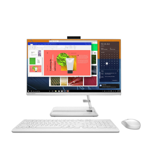 Lenovo IdeaCentre AIO3 24ALC6 desktop PC with AMD Ryzen 5-5500U, Integrated AMD Radeon Graphics, 23.8" FHD display, 8GB RAM, 512GB SSD,Windows 11, White -[F0G100HFAX]