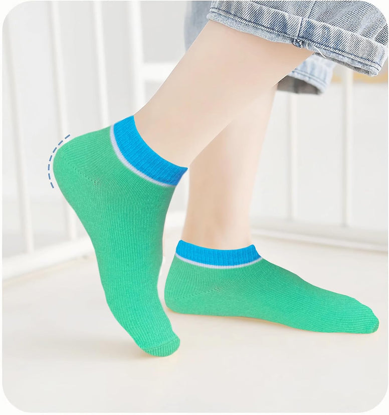 Bemeol Girls Socks 12 Pairs Girls Low Cut Ankle Athletic Socks Kids Cotton Sports Socks