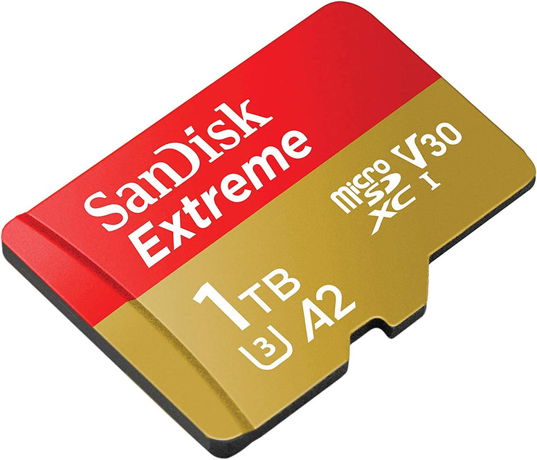 SanDisk 1TB MicroSDXC Extreme Memory Card Works with DJI Drone Series Mavic 3 Classic (SDSQXAV-1T00-GN6MN) V30 A2 4K UHD UHS-I Bundle with (1) Everything But Stromboli MicroSD Card Reader