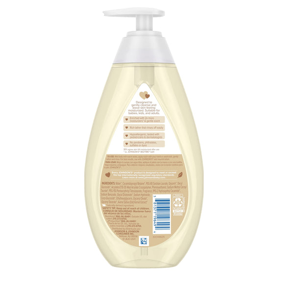 Johnson's Skin Nourishing Moisture Baby Body Wash with Vanilla & Oat Scents, Hypoallergenic & Tear Free Baby Bath Wash, Paraben-, Dye-, Sulfate & Phthalate-Free, 20.3 fl. oz