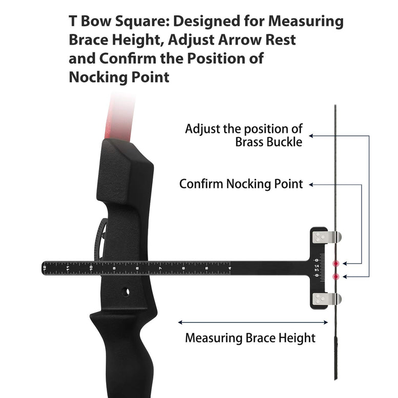 Zonon Bow String Nocking Points Pliers Strings Knock Set T Shape Bow Square Ruler Nocking Buckle Pliers Recurve Bow Turning Kit Archery